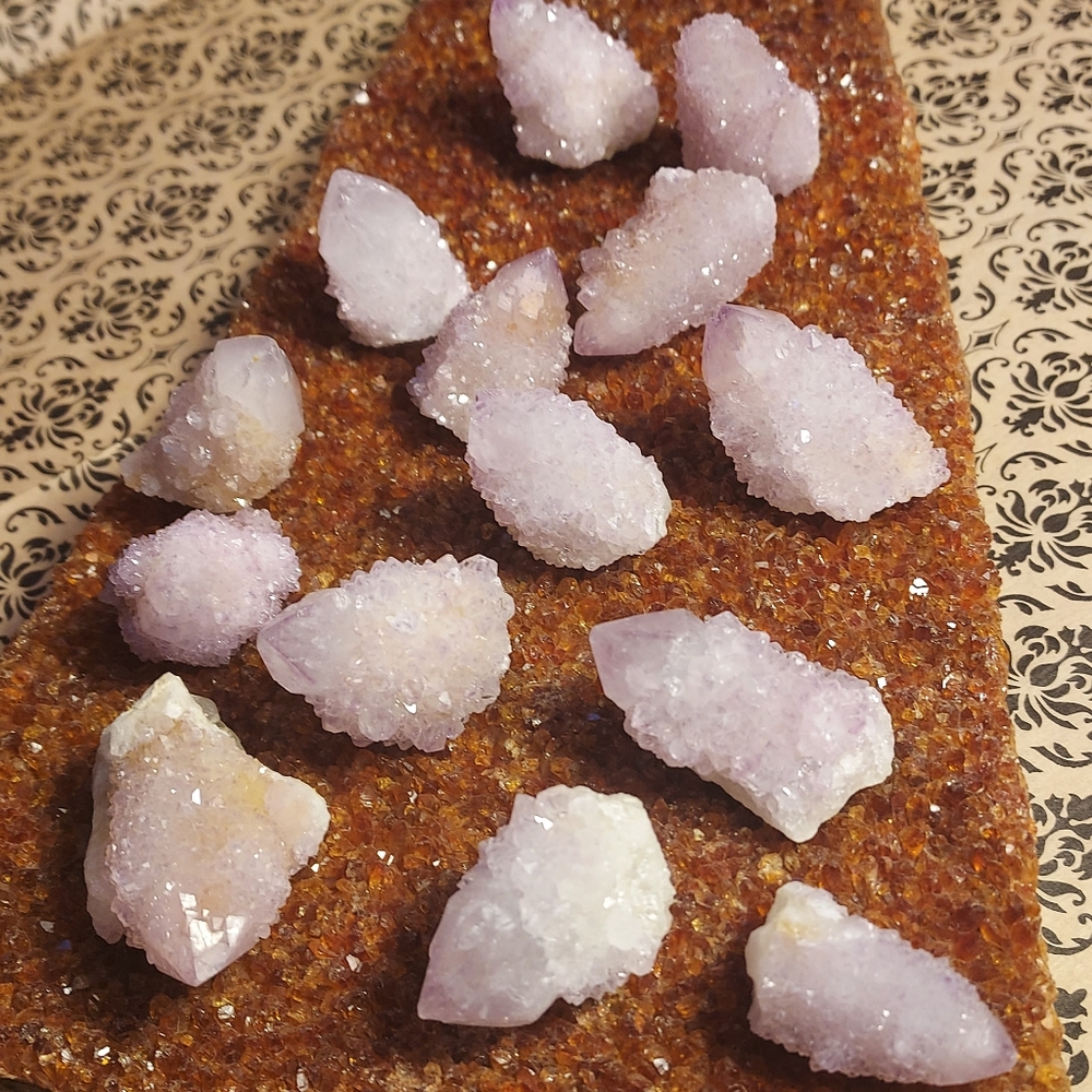=1 DAY SALE~ LOT Purple Amethyst Spirit Quartz Crystals Cactus Pineapple Cluster - Picture 2 of 16
